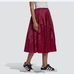 Adidas Originals Pleated Skirt Magenta Pink Logo Waist NWT Womens Medium